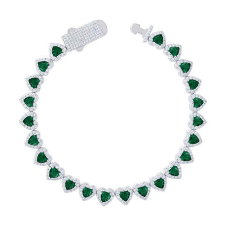 925 Sterling Silver Cz Bracelet 7"