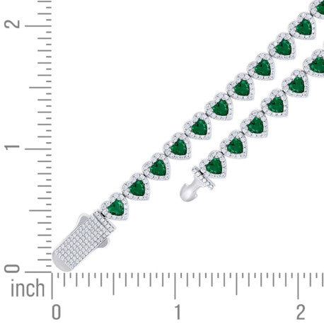 925 Sterling Silver Cz Bracelet 7"