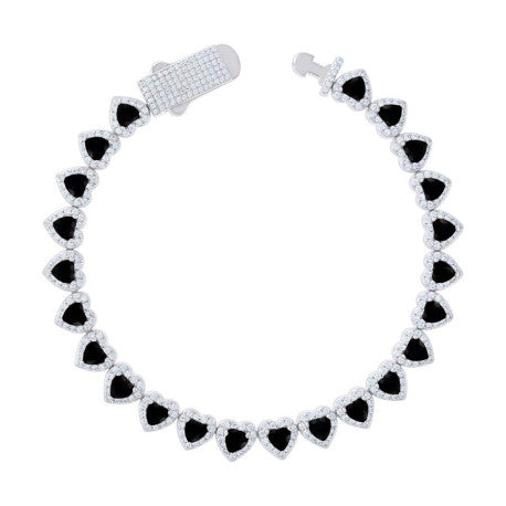 925 Sterling Silver Cz Bracelet 7"