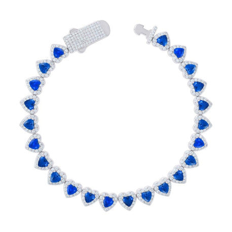 925 Sterling Silver Cz Bracelet 7"