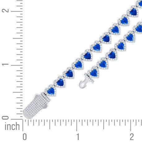 925 Sterling Silver Cz Bracelet 7"