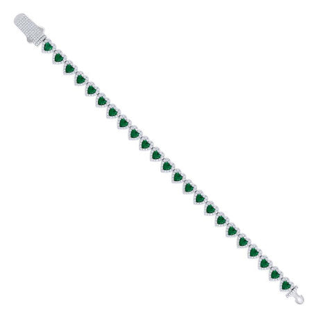 925 Sterling Silver Cz Bracelet 7"