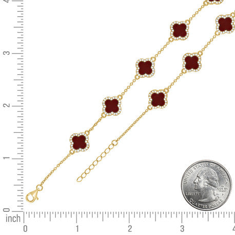 925 Sterling Silver Cz Bracelet 8" (7"+1")