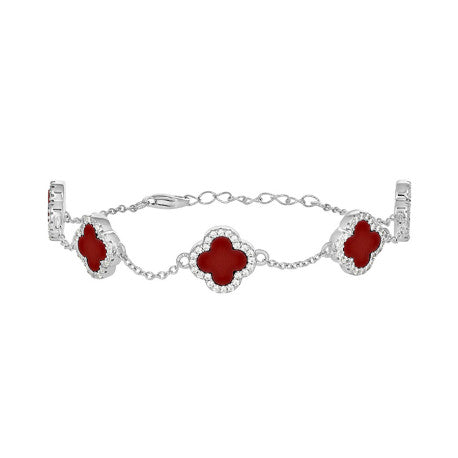 925 Sterling Silver Cz Bracelet 8" (7"+1")