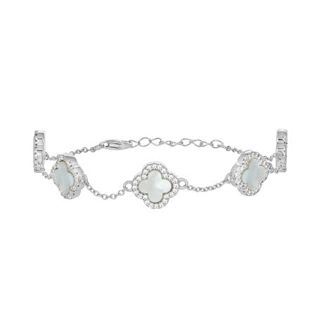 925 Sterling Silver Cz Bracelet 8" (7"+1")