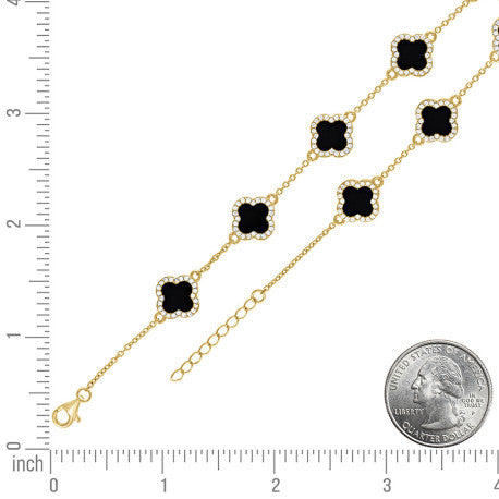 925 Sterling Silver Cz Bracelet 8" (7"+1")