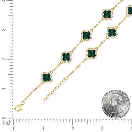 925 Sterling Silver Cz Bracelet 8" (7"+1")