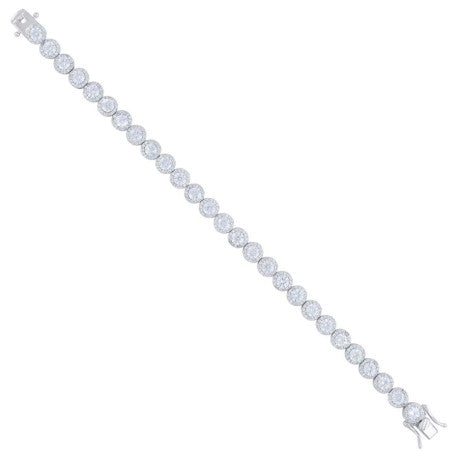 925 Sterling Silver Cz Bracelet 8"