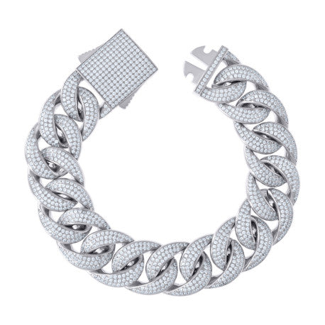 925 Sterling Silver Cz Chain 18mm