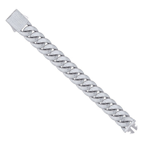 925 Sterling Silver Cz Chain 18mm