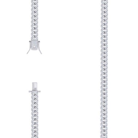 925 Sterling Silver Cz Chain 6mm-7"-24"
