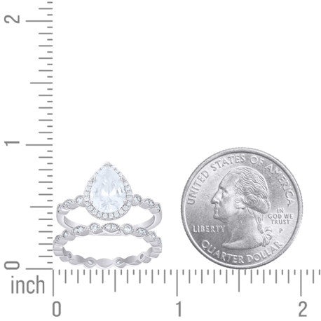 925 Sterling Silver Cz Duo Ring S5-S9