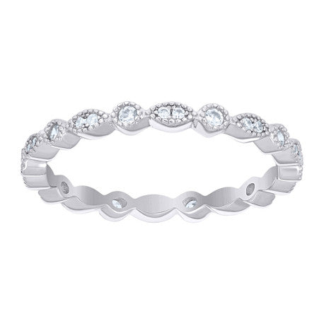 925 Sterling Silver Cz Duo Ring S5-S9