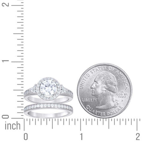 925 Sterling Silver Cz Duo Ring S6-S10
