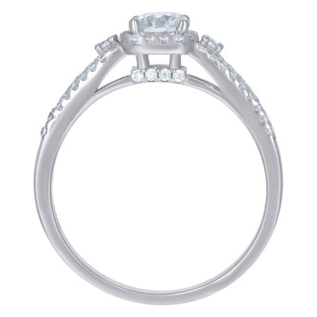 925 Sterling Silver Cz Duo Ring S6-S9