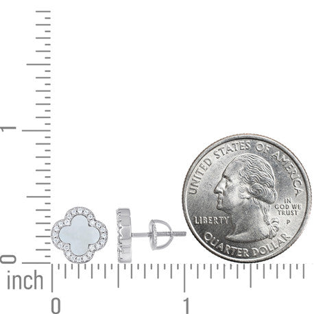 925 Sterling Silver Cz Earring 10mm