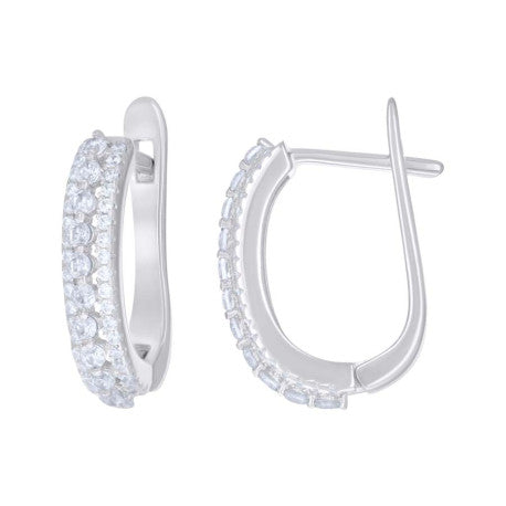 925 Sterling Silver Cz Earring