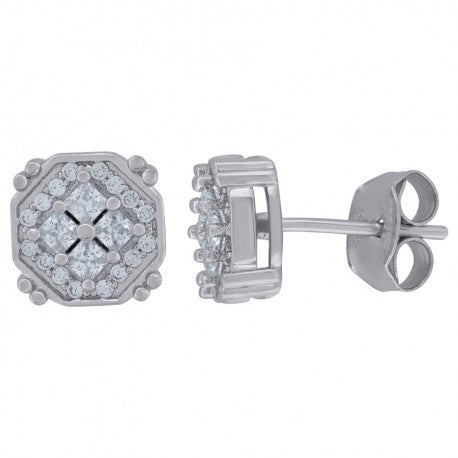 925 Sterling Silver & Cz Earring