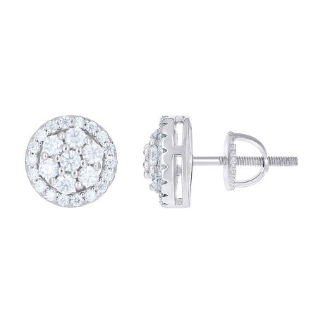 925 Sterling Silver Cz Earrings 10mm