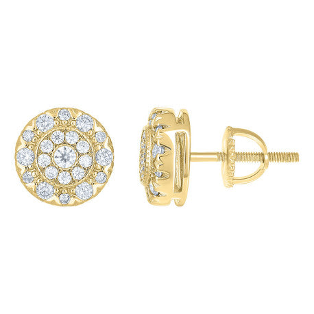 925 Sterling Silver Cz Earrings 10mm