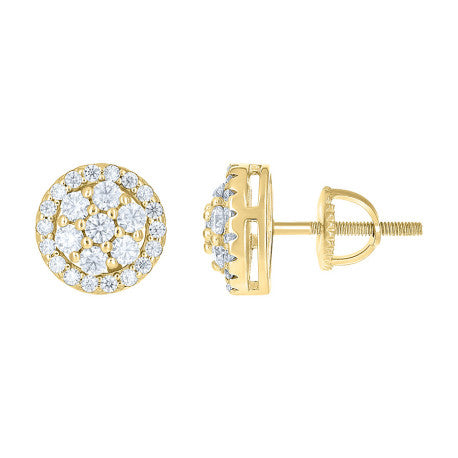 925 Sterling Silver Cz Earrings 10mm