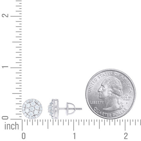 925 Sterling Silver Cz Earrings 10mm