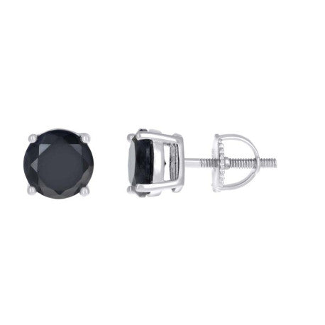 925 Sterling Silver Cz Earrings 6mm Screwback