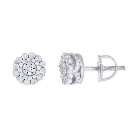 925 Sterling Silver Cz Earrings With Screwback