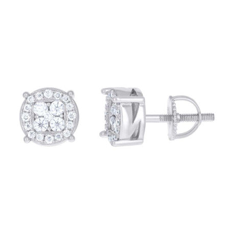 925 Sterling Silver Cz Earrings With Screwback