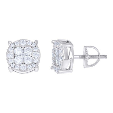925 Sterling Silver Cz Earrings With Screwback