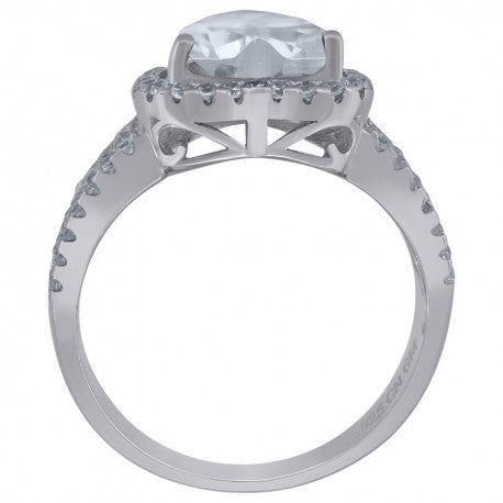 925 Sterling Silver Cz Heart Ring