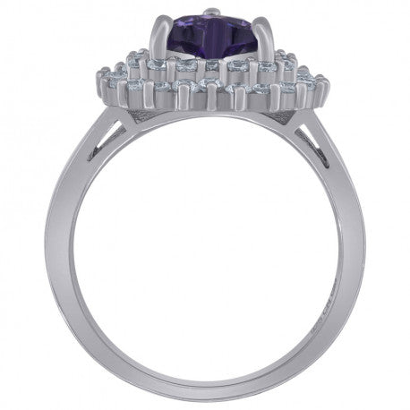 925 Sterling Silver Cz Heart Ring