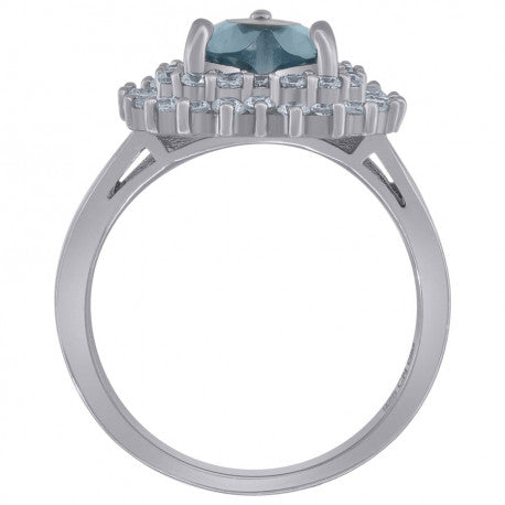 925 Sterling Silver Cz Heart Ring