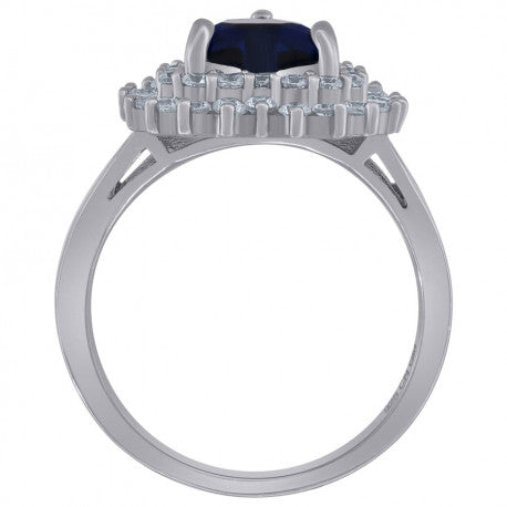 925 Sterling Silver Cz Heart Ring