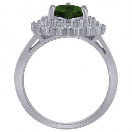 925 Sterling Silver Cz Heart Ring