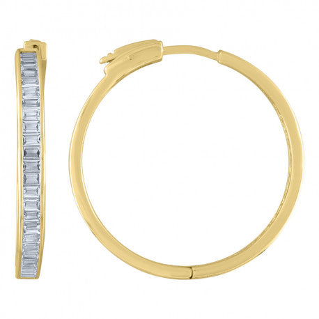 925-Sterling Silver Cz Hoops