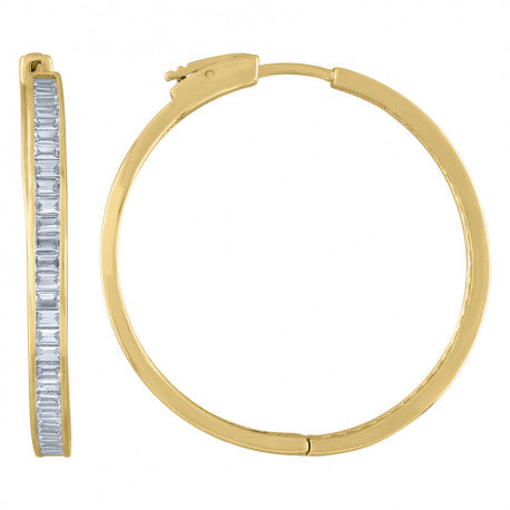 925-Sterling Silver Cz Hoops