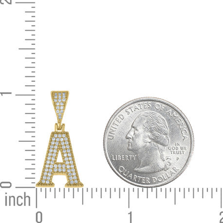 925 Sterling Silver Cz Initial "A" Pendant