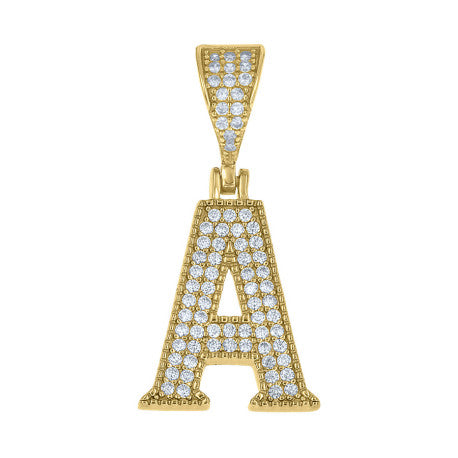 925 Sterling Silver Cz Initial "A" Pendant