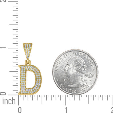 925 Sterling Silver Cz Initial "D" Pendant