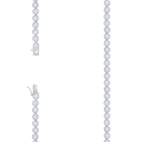925 Sterling Silver Cz Necklace 16"