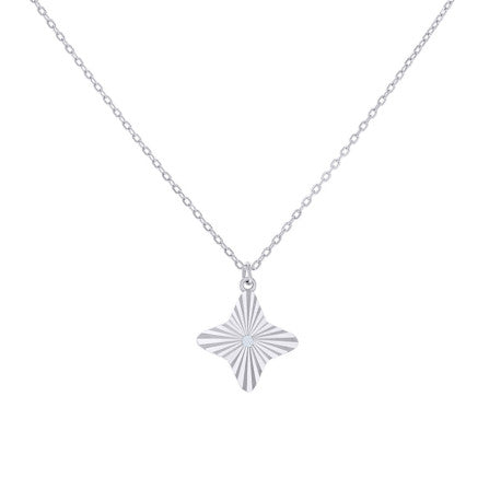 925 Sterling Silver Cz Necklace 18" (16"+2")