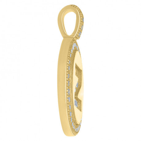 925 Sterling Silver Cz Pendant Disc Initial Z