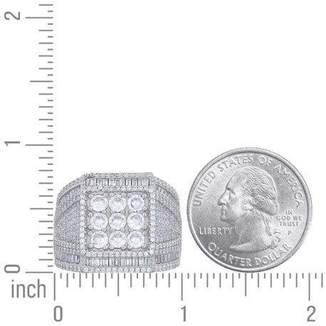 925 Sterling Silver Cz Ring S10-S12