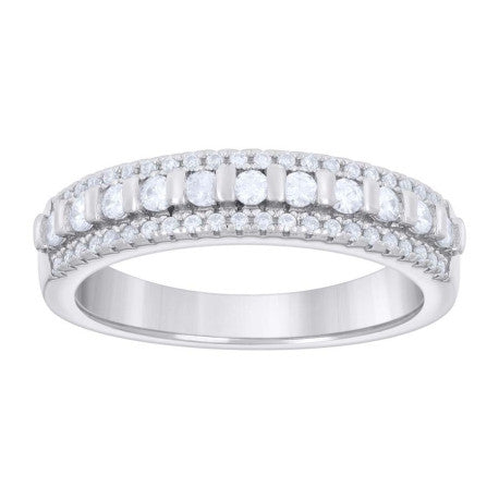 925 Sterling Silver Cz Ring S5-S10