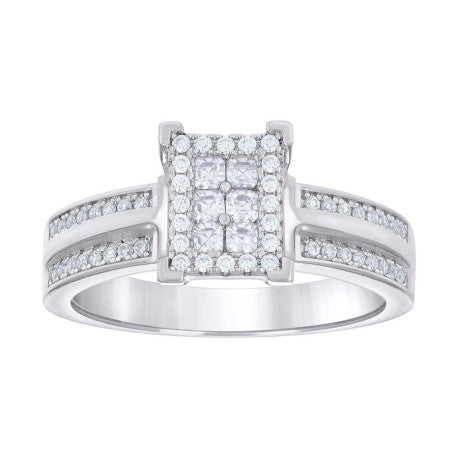 925 Sterling Silver Cz Ring S5-S10