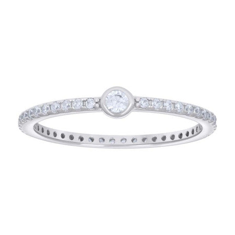 925 Sterling Silver Cz Ring S5-S8