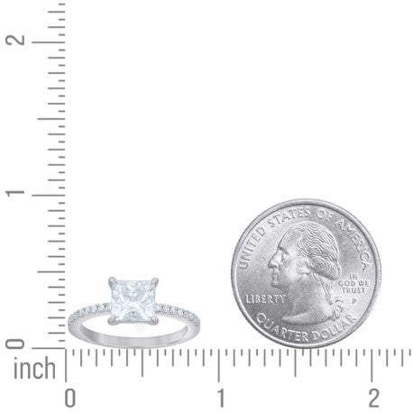 925 Sterling Silver Cz Ring S5-S9