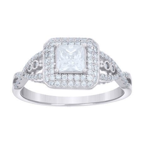 925 Sterling Silver Cz Ring S5-S9