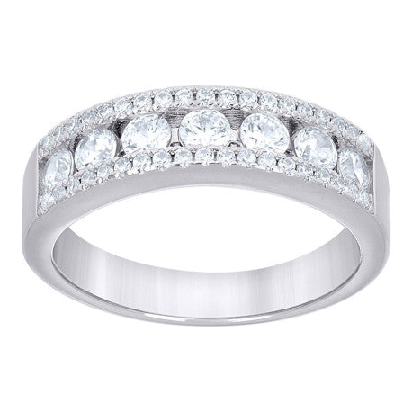 925 Sterling Silver Cz Ring S6-S10